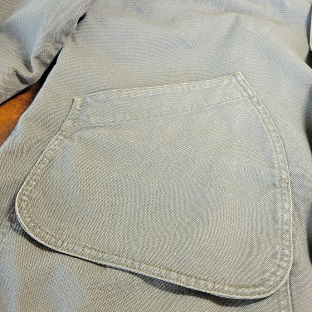 LL Bean Original Field Coat Mens Large Green Chore Jacket Blanket Flannel Lining - Picture 15 of 16